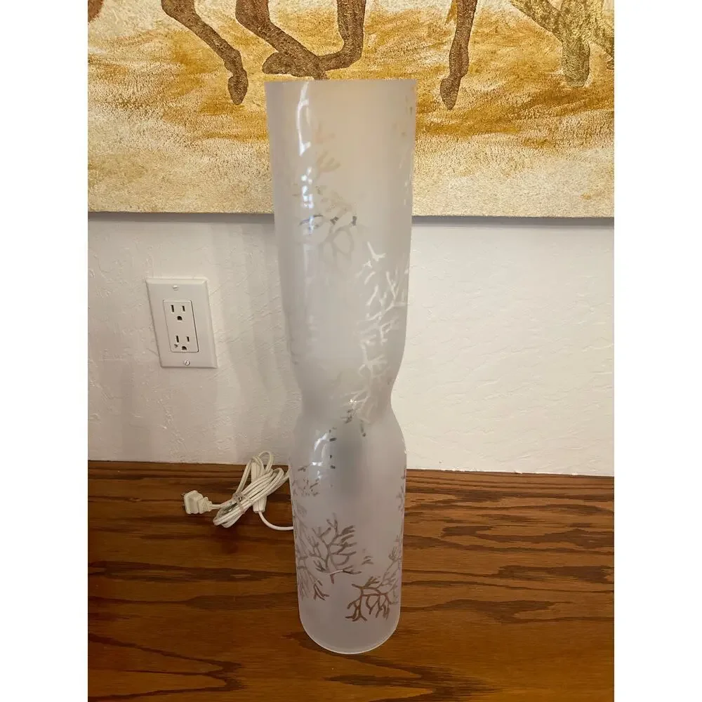 Frosted glass tall luminary  portable lamp